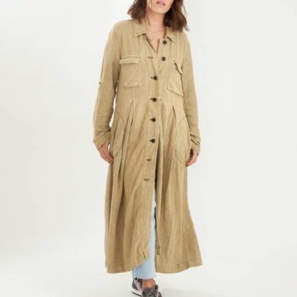 Free People Tan Trench Coat